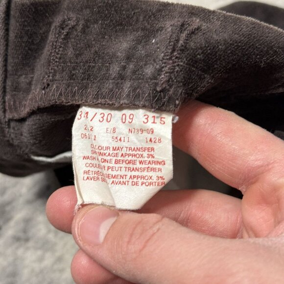 Y2K Levi's Silver Tab Velvet Corduroy Baggy Brown Pants - Picture 5 of 7